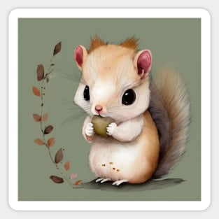 Cute Baby Squirrel Art 2 Sticker